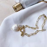 HUANZHI 2019 New Korean Simple Gold Metal Plated Human Head Coin Pearl Portrait Leaf Bracelets for Women Girl Bangle Party Gift