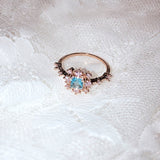 MENGJIQIAO 2019 New Korean Sweet Heart Flower Cubic Zircon Adjustable Rings For Women Girls Fashion Party Crystal Bague Jewelry